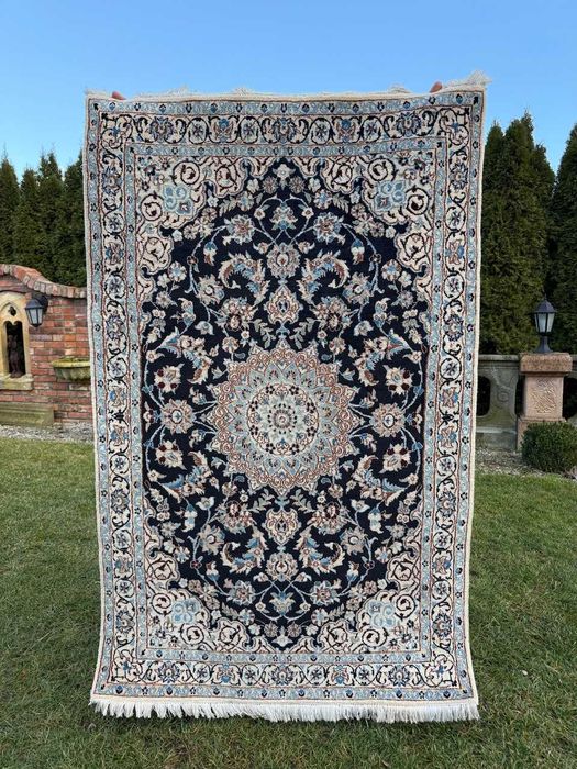 Dywan kaszmirowy perski z jedwabiem Iran Nain 185x115 galeria 12 tys