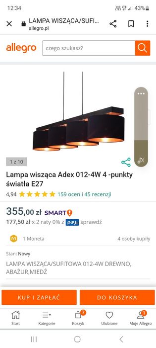 Lampa wiszaca loftowa