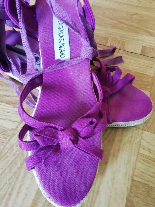 sandały espadryle ciemny róż