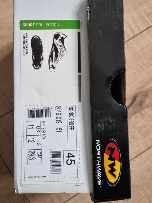 Buty szosowe Northwave Sonic SRS r. 45 białe, nowe SPD