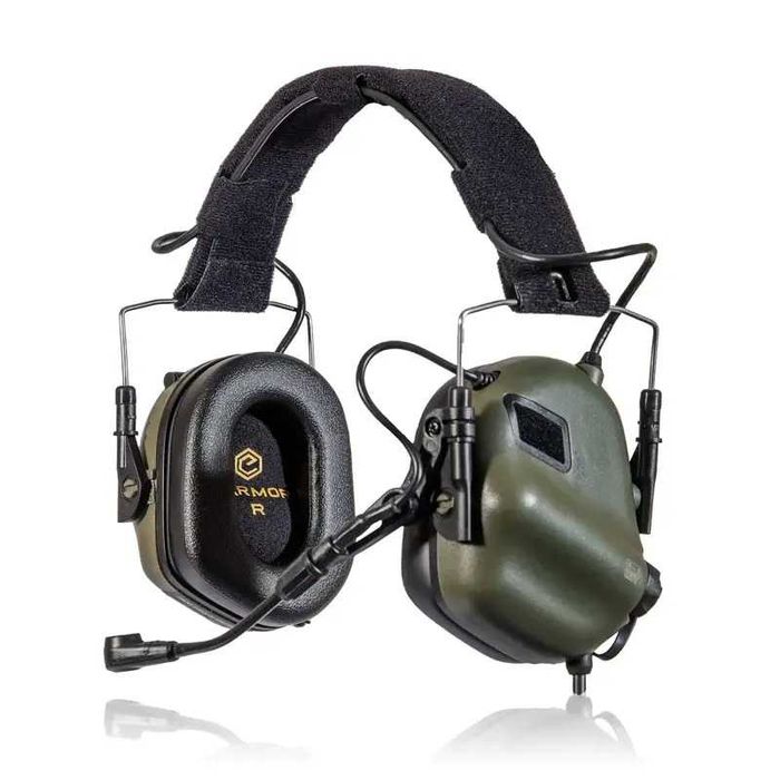 Тактичні навушники із мікрофоном Earmor M32 MOD3 Helmet Version. Олива