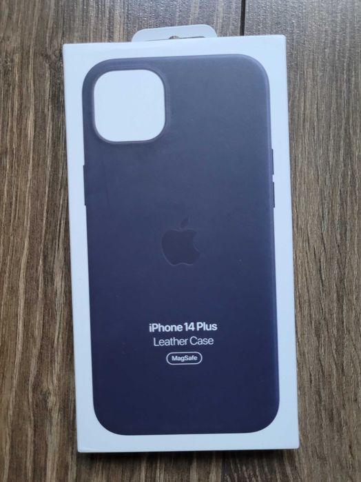 Apple etui plecki do iPhone 14 Plus z MagSafe granatowe skórzane NOWE