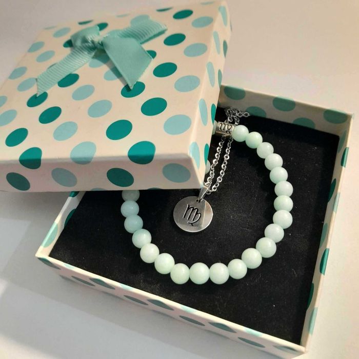 Conjunto de signos (pulseira e colar aço inoxidável)