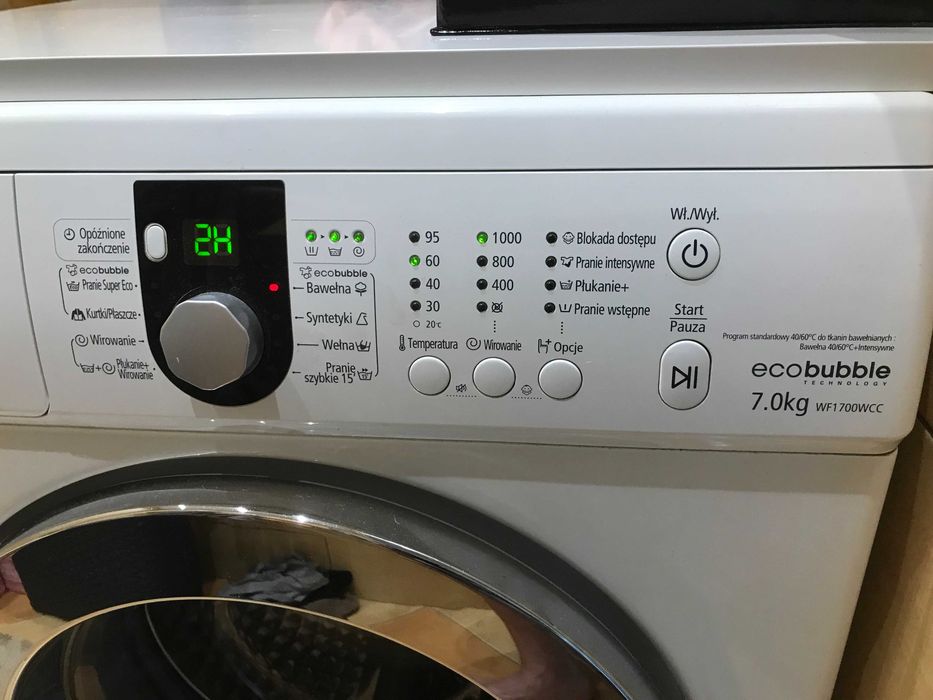 Pralka Samsung WF 1700 WCC eco bubble 7 kg uszkodzona Mrągowo