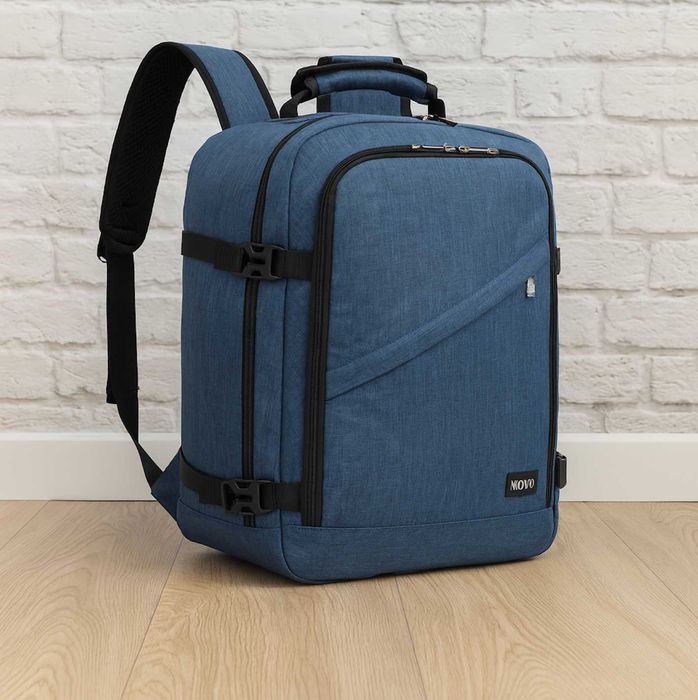 Mocny Plecak Do Samolotu 40x30x20 Ryanair Wizzair Podręczny Niebieski