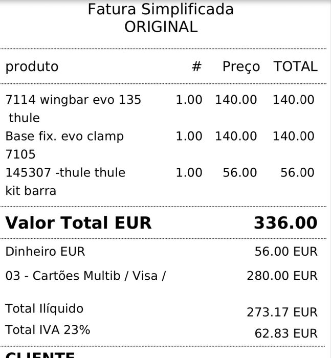 Barras de tejadilho THULE (Audi eTron Quattro ou Q8)