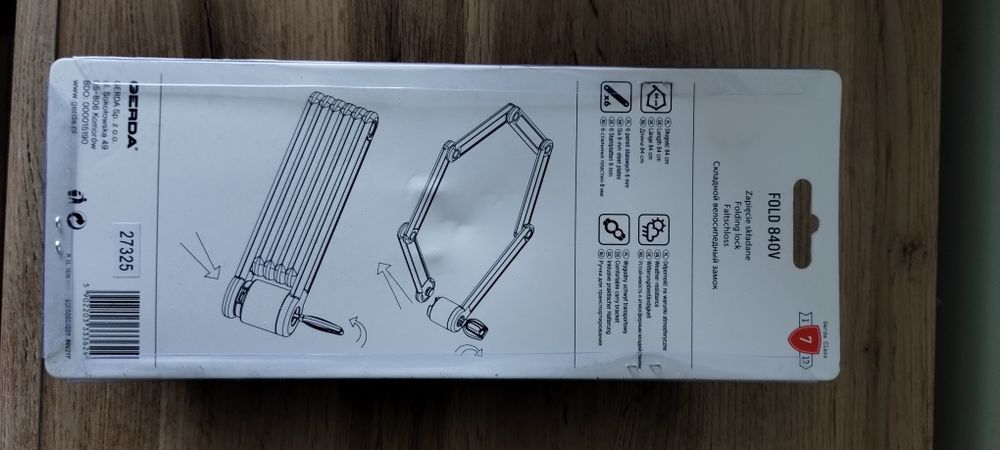 Zapięcie rowerowe Gerda Fold 840V składane