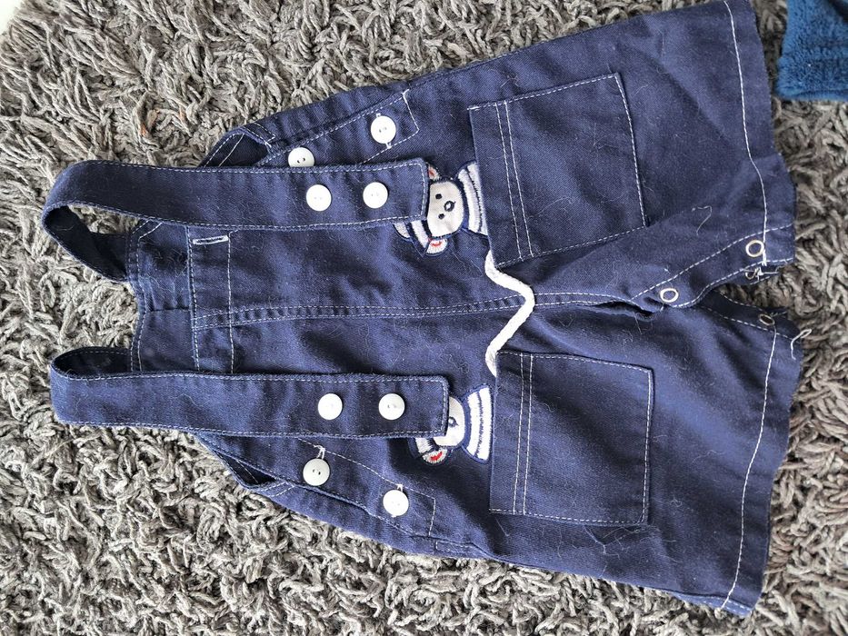 Ogrodniczki spodnie chłopięce marynarz