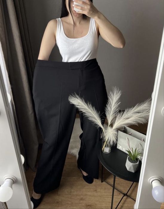 20 розмір чорні базові штани брюки батал довгі висока посадка базові