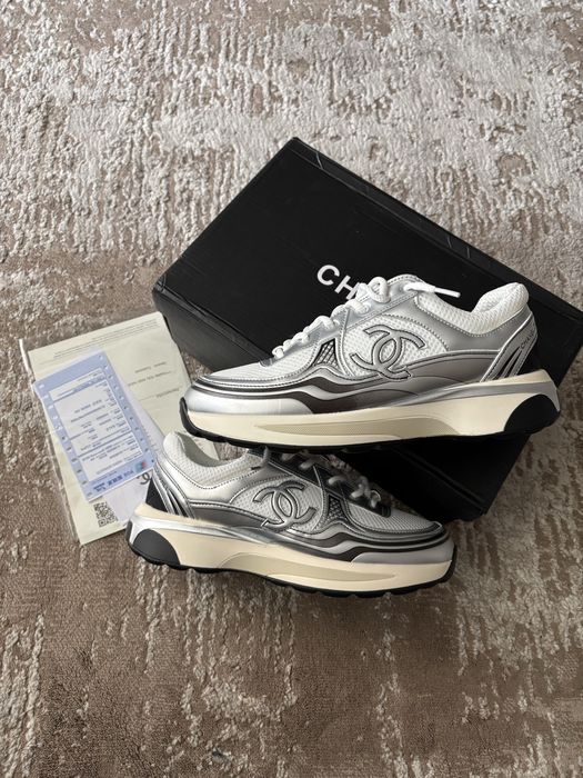 Chanel runner, кросівки шанель в сітку білі