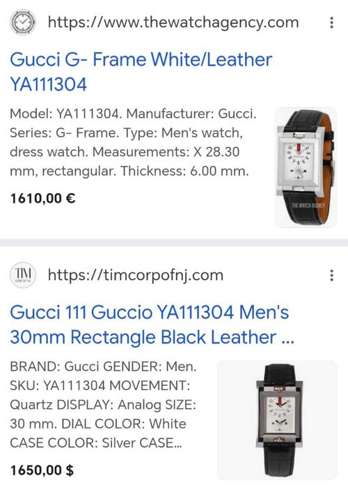 Чоловічий годинник Gucci YA111304 G-Frame Dual Time Swiss made