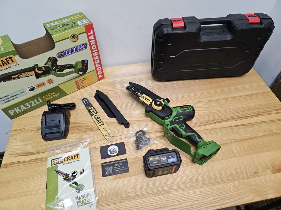 Пила Аккумуляторная ProCraft PKA32 +4.0Ah акб +Кейс 2шины 2цепи