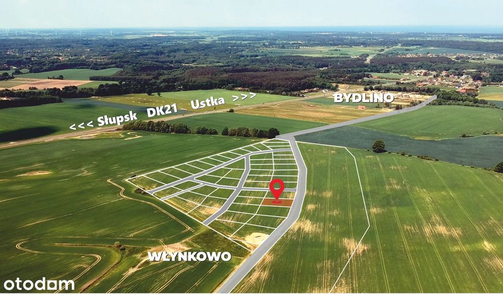 Działka budowlana | Włynkowo k/Słupska i Ustki | uzbrojenie | MPZP