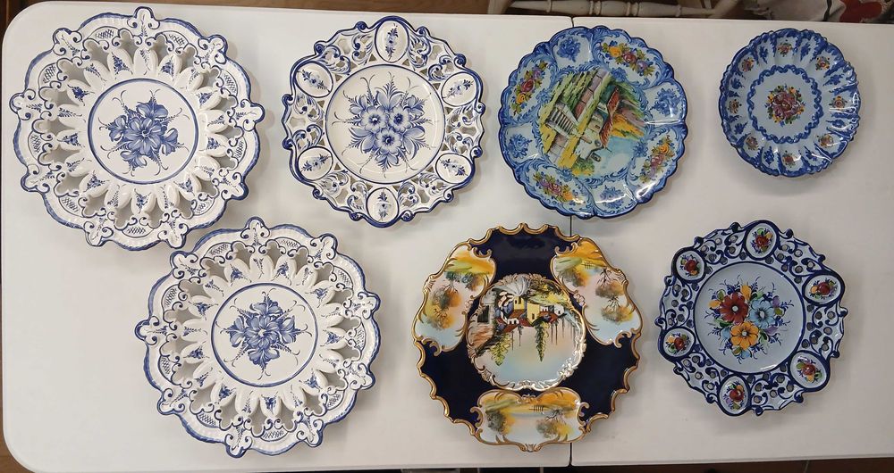 7 pratos decorativos grandes
