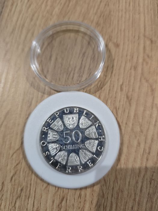 MONETA  50 SCHILLING (szylingów), 20gram,  srebro próba 900, piękny st