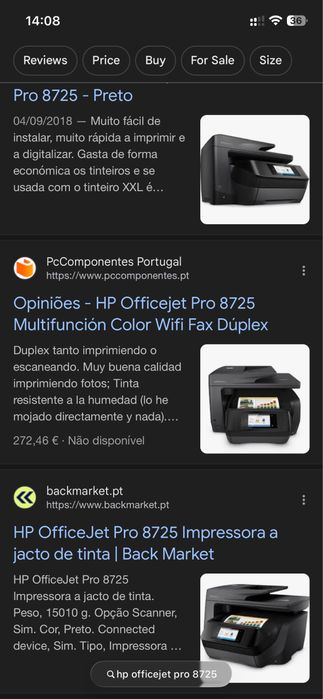 Impressora HP Officejet 8725 *PVP nova +/-  270€*