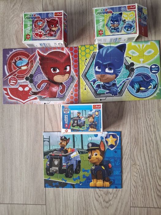 Zestaw puzzli MINI-MAXI Pidżamersi, Psi patrol