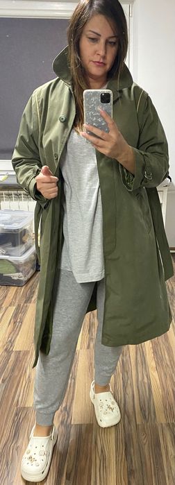 Zielony khaki trencz xs-s  vintage