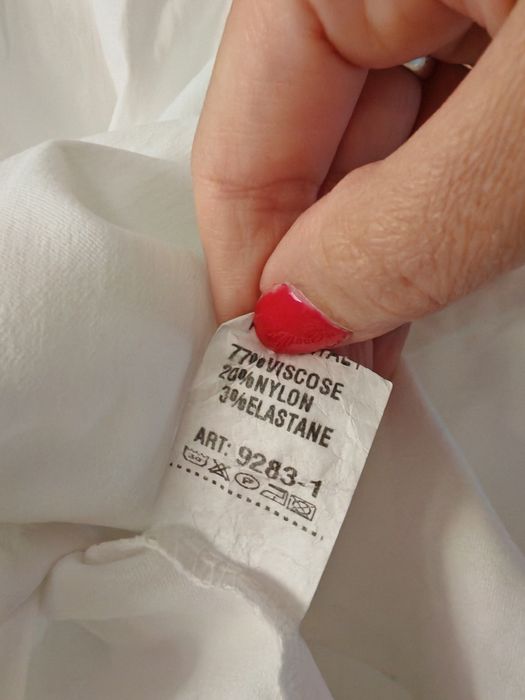 Biała nowa spódnica z paskiem zielonym uni elastyczna m l xl