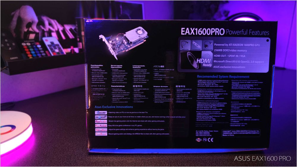 Karta Graficzna ASUS EAX1600 PRO HDMI Low Profile BOX | Unikat S/PDIF 100% Komplet (Radeon X1600)