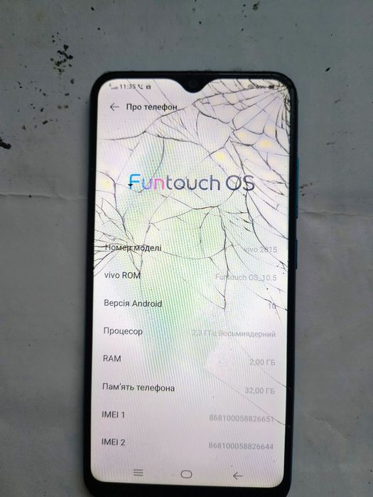 VIVO 2015 бите скло .на роботу не впливає