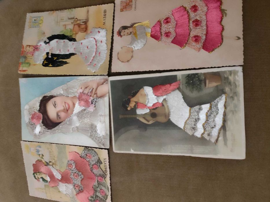 Postais antigos bordados