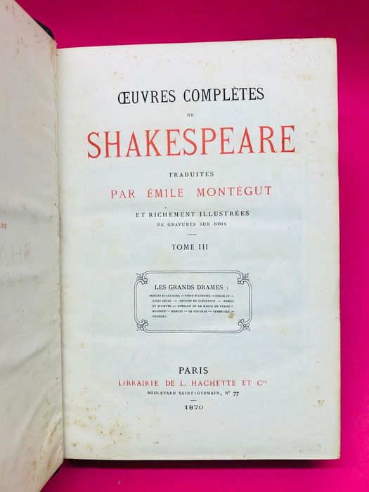 Oeuvres Complètes de Shakespeare - Tome III