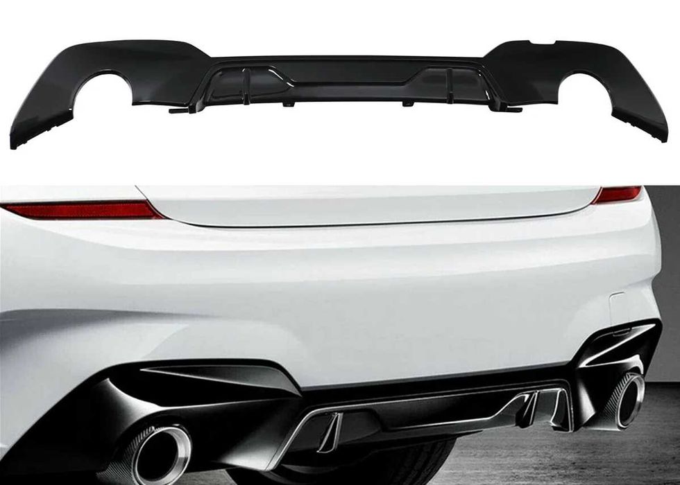 DYFUZOR TYLNY ZDERZAKA dla BMW G20 G21 m sport PRZEDLIFT czarny połysk