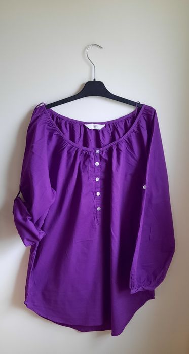 Jagodowa koszulowa tunika sukienka