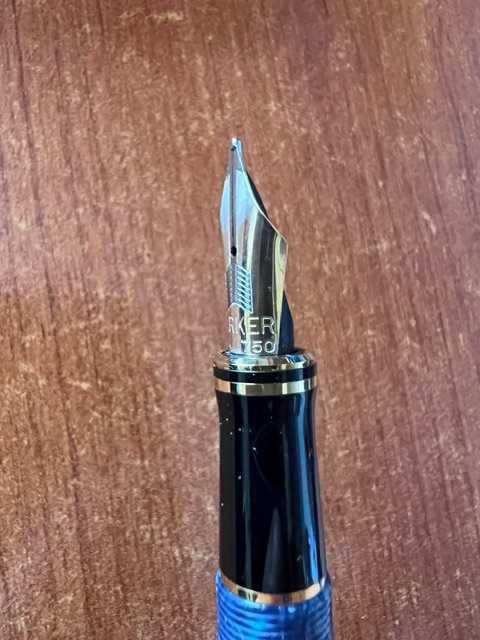 Conjunto canetas Vintage Parker Duofold Blue Marble (1990) – Ouro 18K / 750