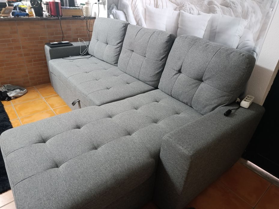 Sofá com chaise amovível