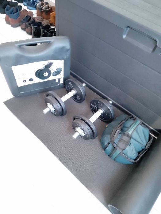 Halteres livres com caixa + saco de areia