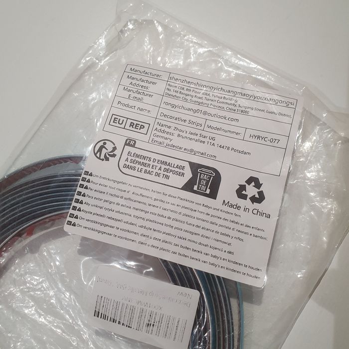 Tiras cromada autocolante