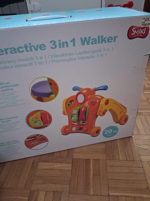 SMIKI Chodzik,pchacz jeździk 3w1