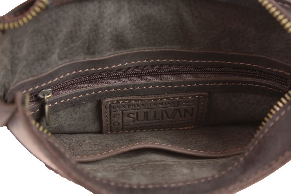 Сумка чоловіча шкіряна на плече SULLIVAN smvp132-2(30) коричнева