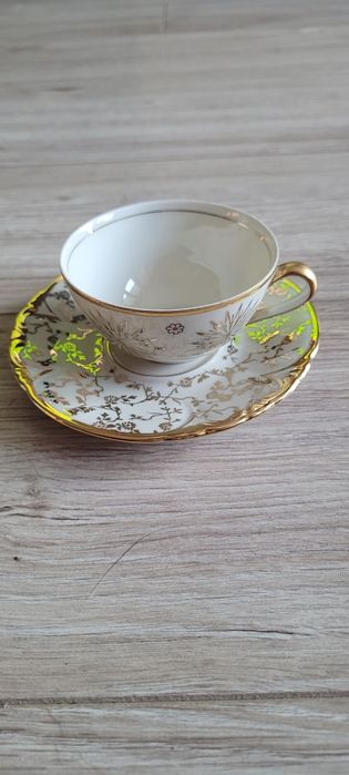 Filiżanki porcelanowe z talerzykiem Bawaria do ekspresso 2 sztuki