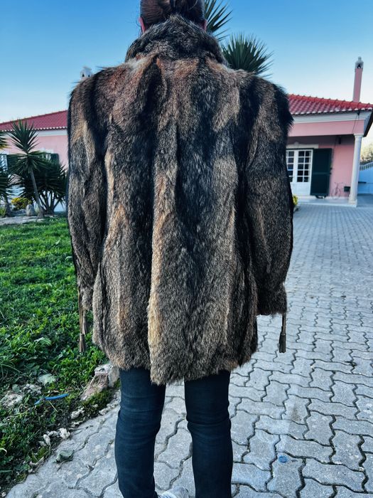 Casaco pele verdadeiro raposa