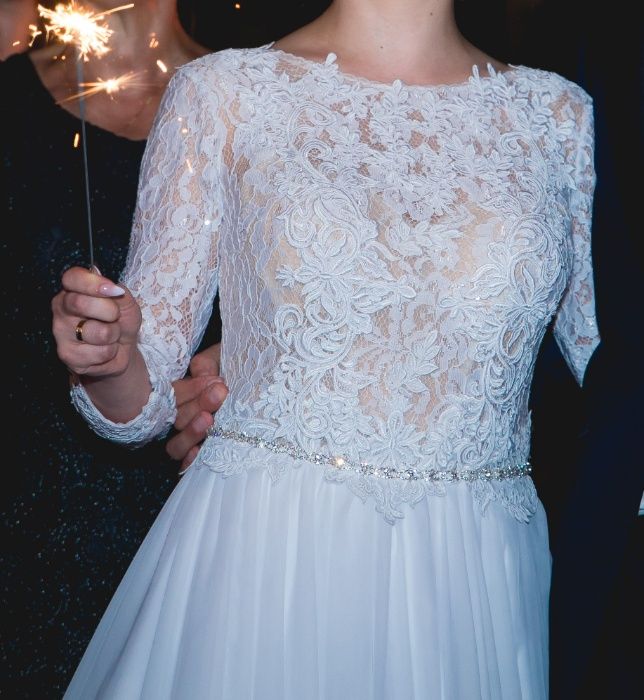 Biała suknia ślubna boho jak nowa !!!