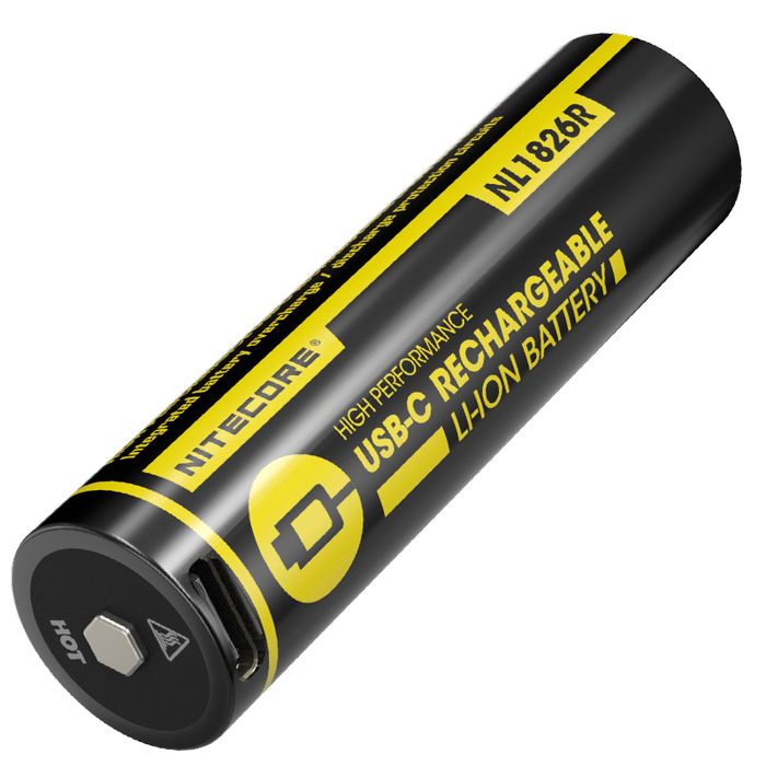 Акумулятор 18650 (2600mAh, USB-C) Nitecore NL1826R