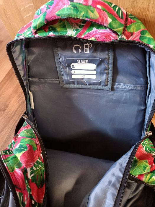 Plecak St. Right Młodzieżowy Szkolny Flamingo Pink & Green