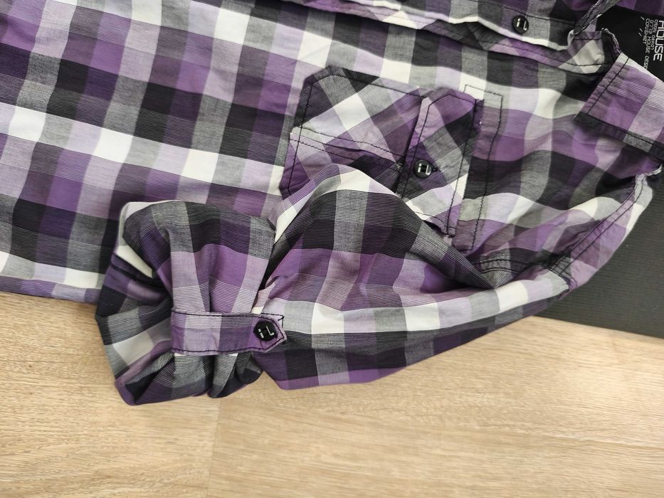 Koszula męska house krata odcienie fioletu - L