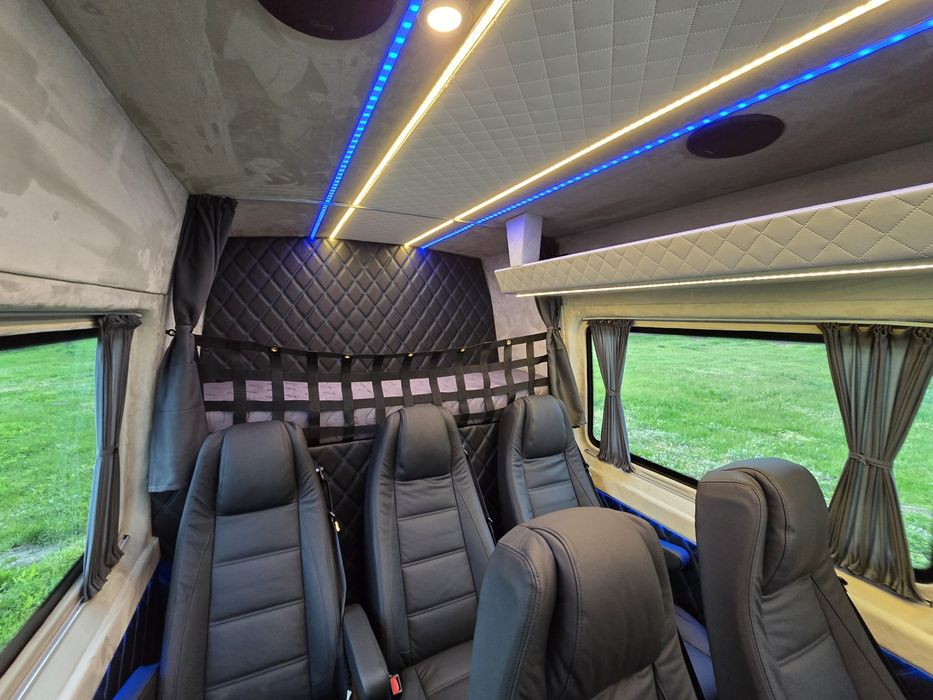 Zabudowa busa Master Fotele do busa montaż foteli homologacja do busa