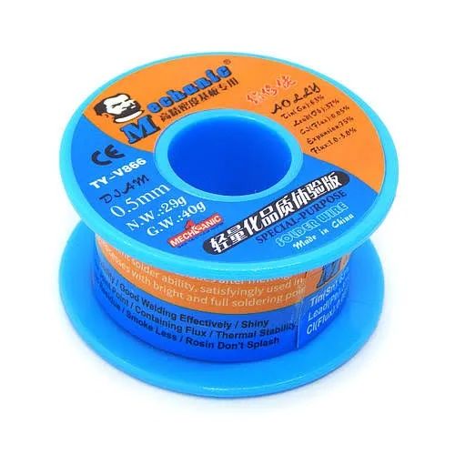Припій Mechanic TY-V866 олово 63%, свинець 37%, флюс 1-3%, 0,5 мм