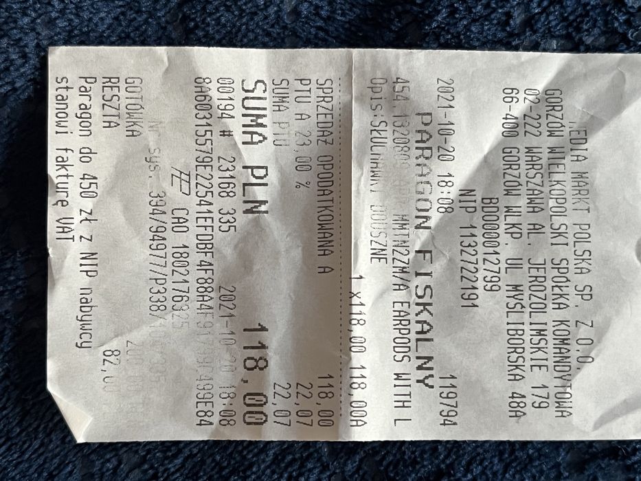 Słuchawki Apple EarPods Lightning