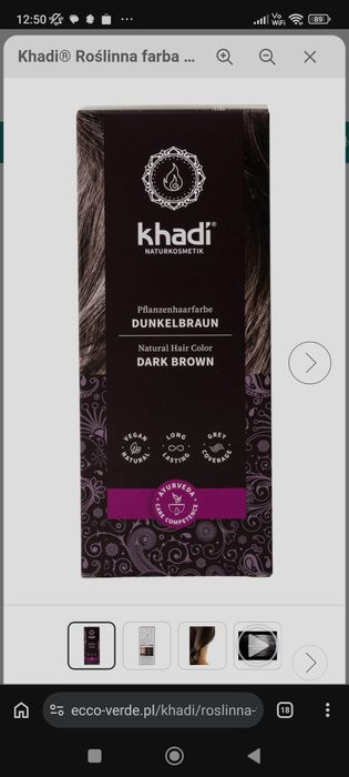Henna Khadi ciemny brąz