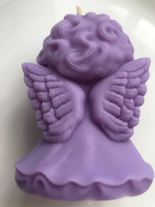 Свічка АНГЕЛ ручної роботи натуральний віск соєвий бджолиний