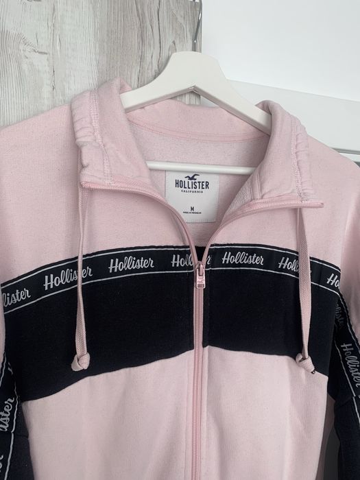 Hollister kurtka biodrówka bluza rozpinana na suwak krótka boxy różowa