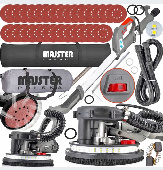 Szlifierka Żyrafa do Gipsu Gładzi Tynku Ścian 2000 W Torba Akcesoria