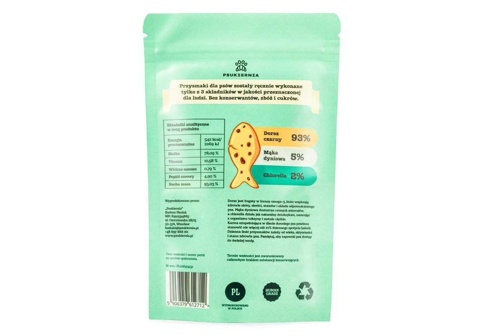 Zestaw 2 szt. naturalne przysmaki dla psów: Indyk i Dorsz