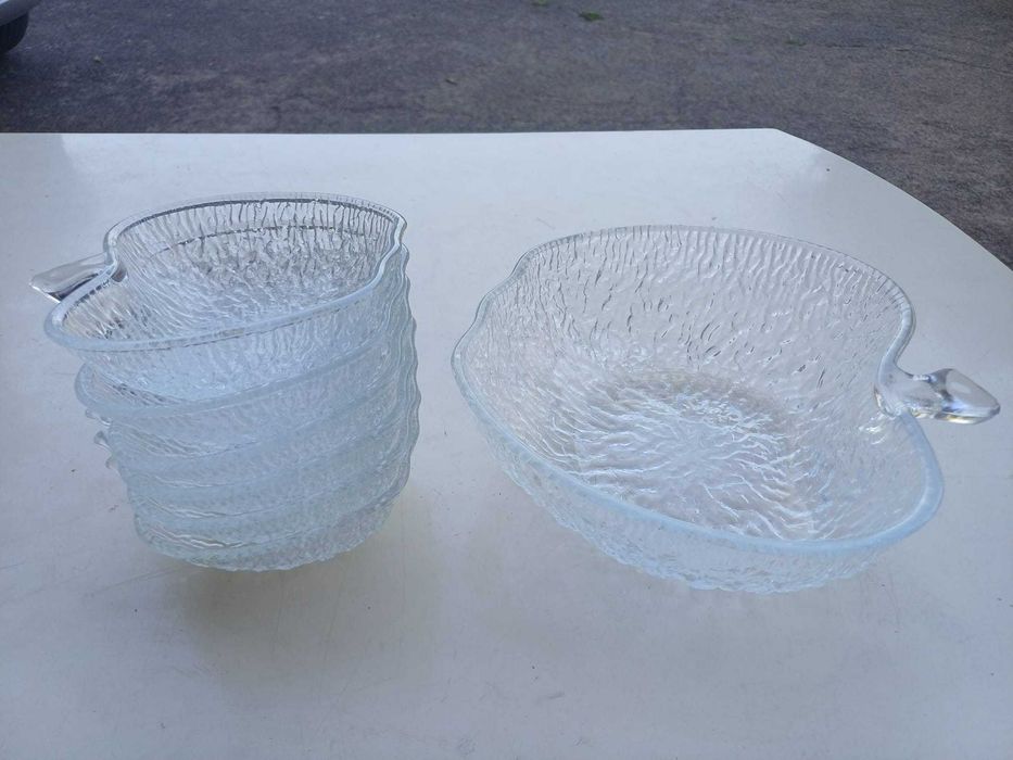 Conjunto de 1 + 6 taças para sobremesa, em forma de maçã